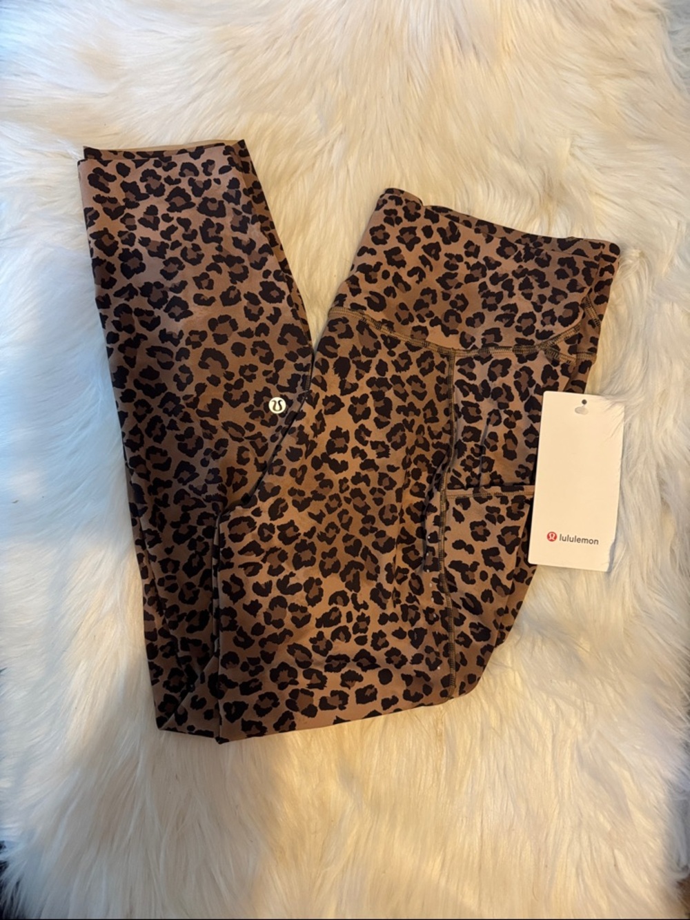 Lululemon Fast and Free High-Rise Tight 25" 5 Pocket True Leopard size 12 NWT